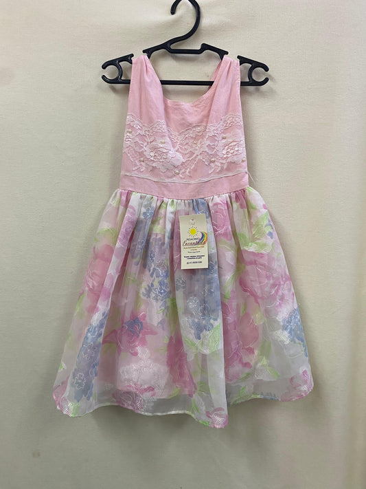 Vestido Rosa com Floral